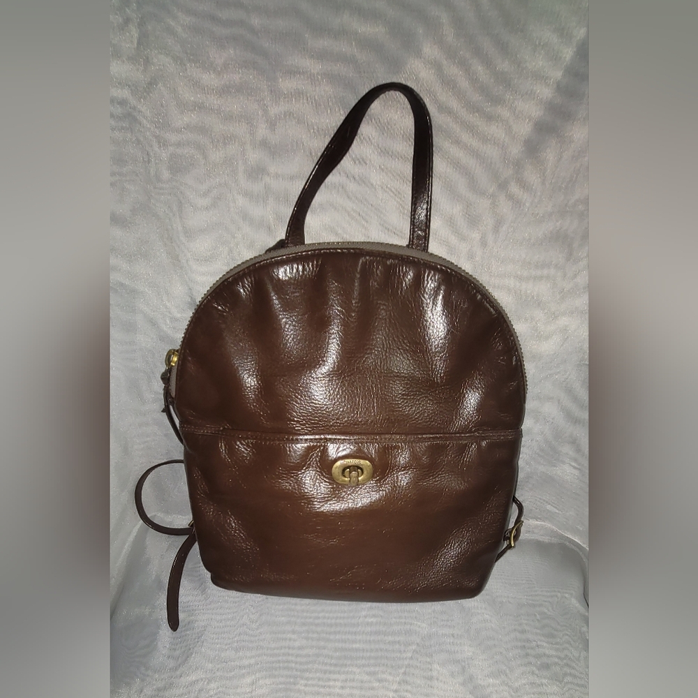 Elegant Brown Leather Backpack